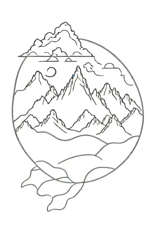 grand teton mountain range tattoo design idea