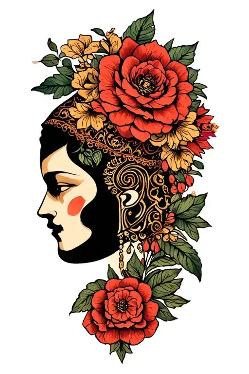 Slavic Khokhloma tattoo design idea