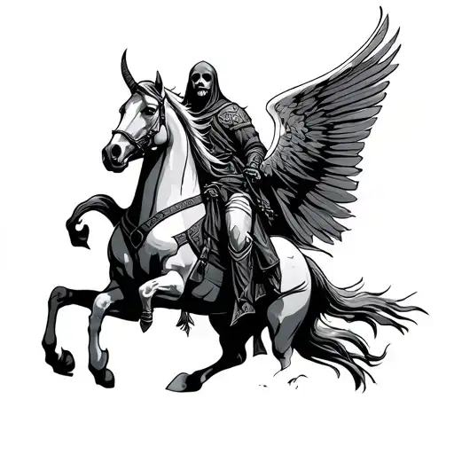viking reaper on a pale horse tattoo design idea