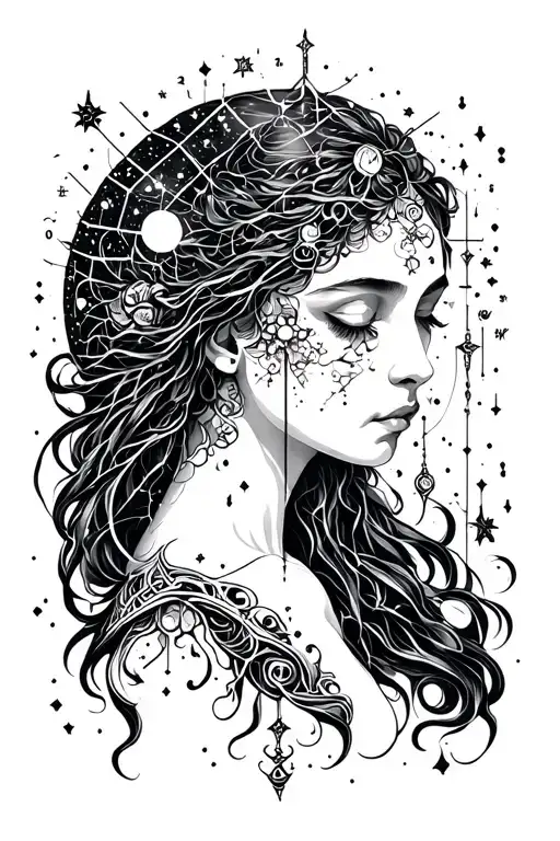 Aquarius constellation reflecting tattoo design idea