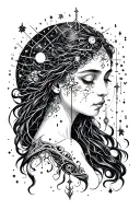 Aquarius constellation reflecting tattoo design idea