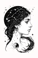 Aquarius constellation reflecting tattoo design idea