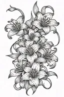 plus size body with lillies wrapping itself tattoo design idea