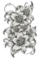 plus size body with lillies wrapping itself tattoo design idea