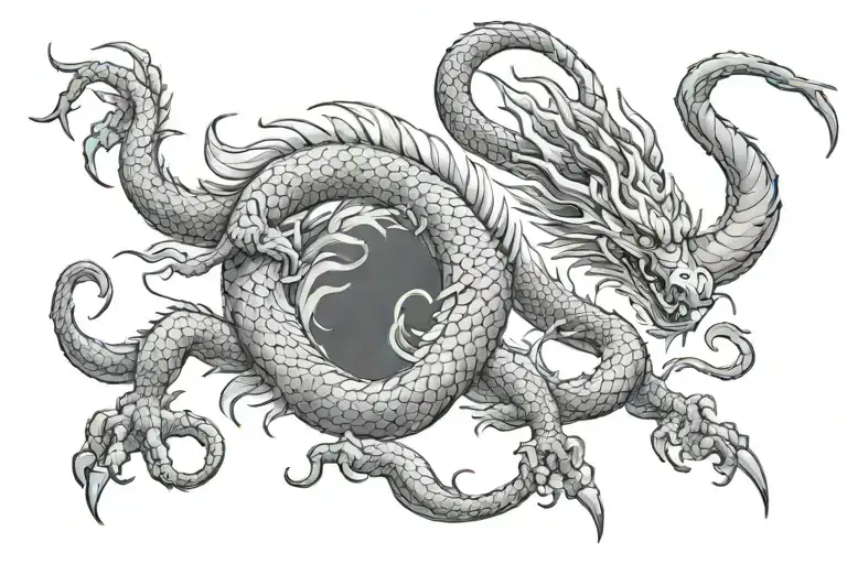 Dragon And Scorpion tattoo design idea