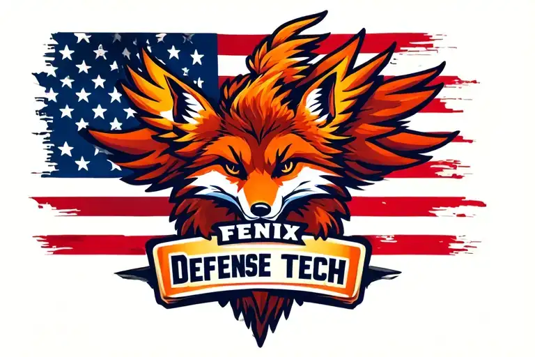 "Fenix Defense Tech" "Fenix Defense Tech" Phoenix with the head of a Fox. American flag in the background. tattoo design idea
