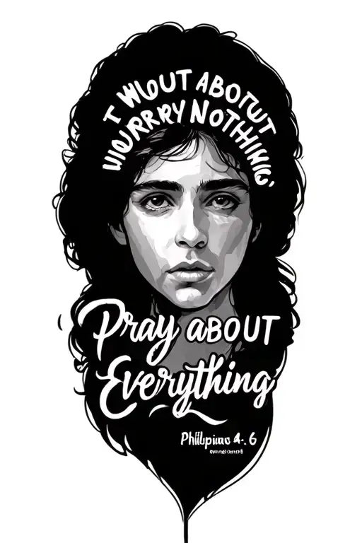 philippians 4:6 “worry about nothing, pray about everything”make this into a graphic type of tattoo  tattoo design idea