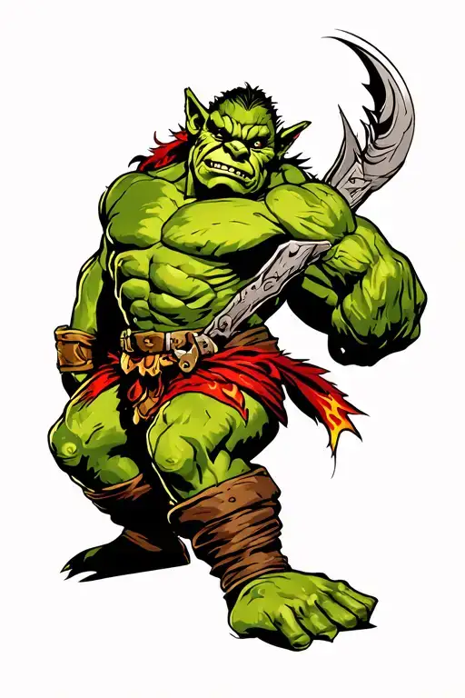 orc flash design tattoo design idea