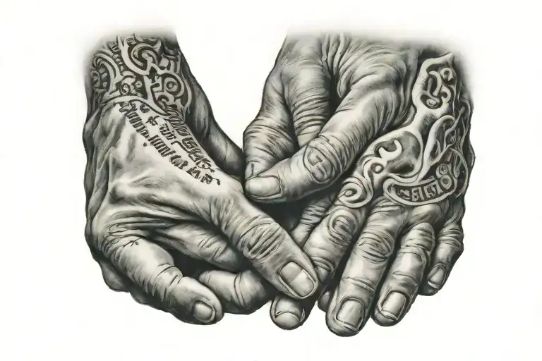 creation of adam hands tattoo design idea