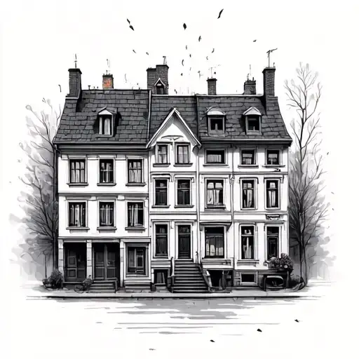 Polish houses tattoo design idea