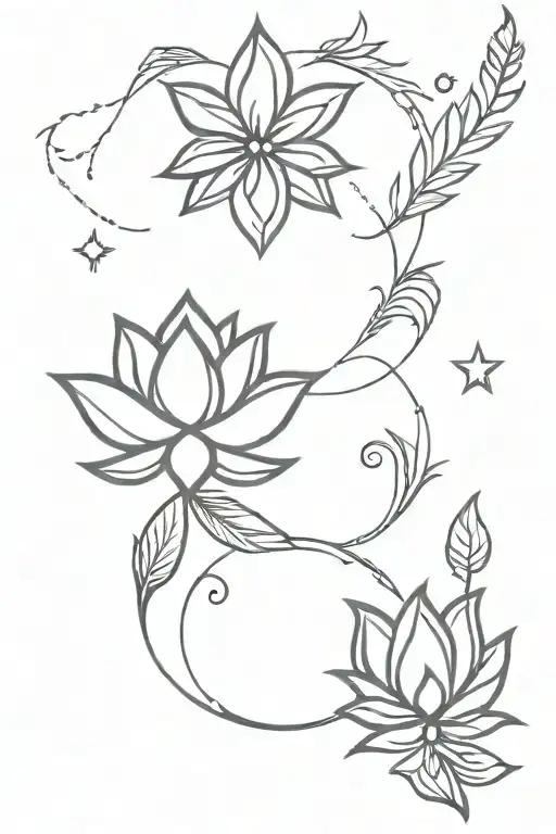 lotus sun moon rainbow cross feather tattoo design idea