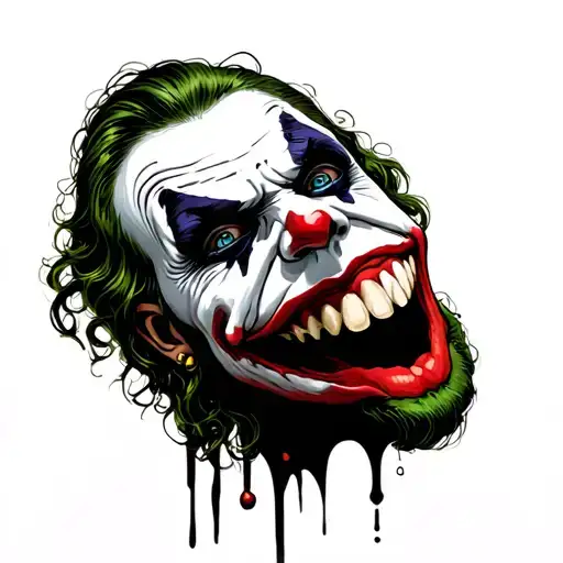 bone hand and joker mouth why so serious tattoo design idea