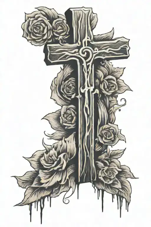 cross, fingerprint, tattoo design idea