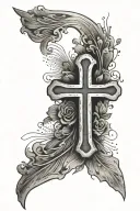 cross, fingerprint, tattoo design idea