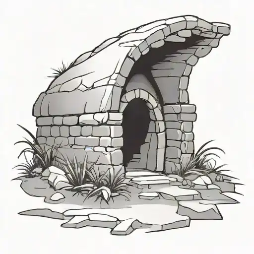 empty tomb tattoo design idea