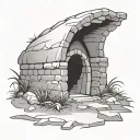 empty tomb tattoo design idea