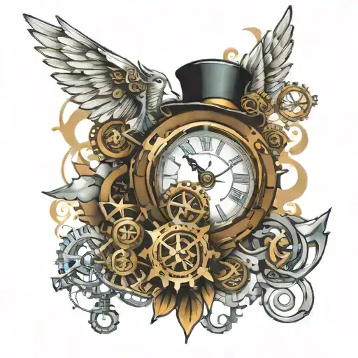 steampunk tattoo design idea