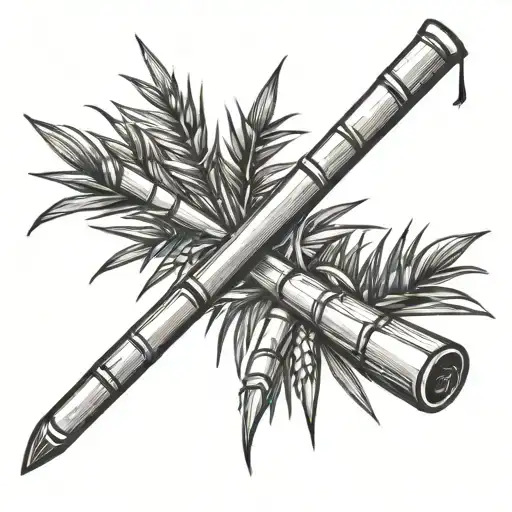 sugarcane cutting tattoo design idea