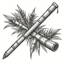 sugarcane cutting tattoo design idea