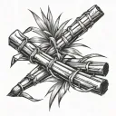 sugarcane cutting tattoo design idea