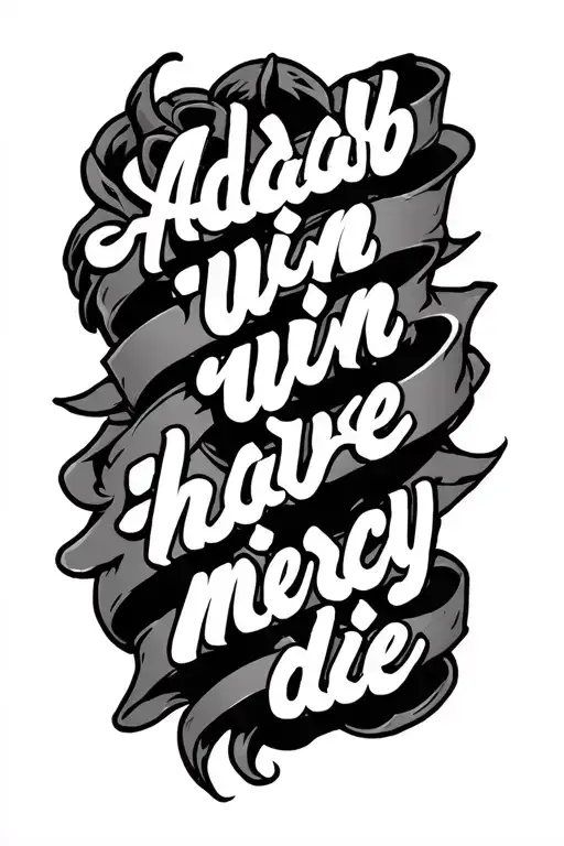 Sentence (Adab, win, have mercy, die) tattoo design idea