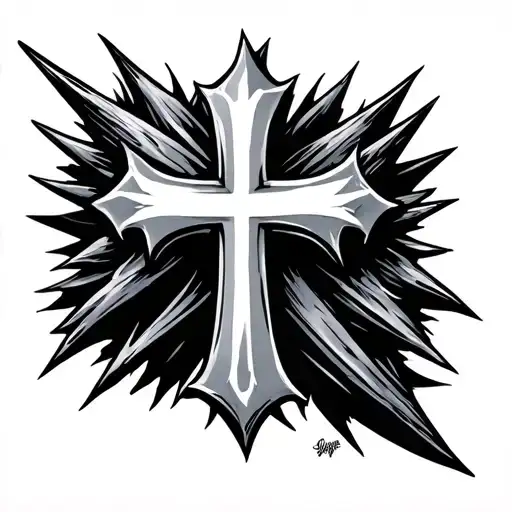 Spike Cross tattoo design idea