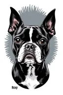 "Jada Roxy " boston terrier tattoo design idea