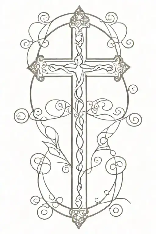 Religious Cross tattoo design idea