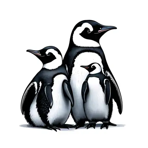 Penguin Family tattoo design idea