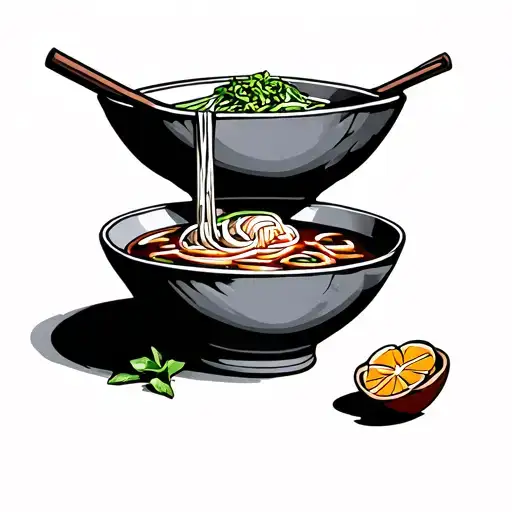 pho soup bowl tattoo design idea