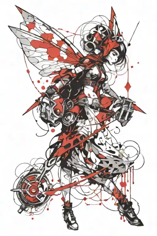 A Dungeons and Dragons Fairy tattoo design idea