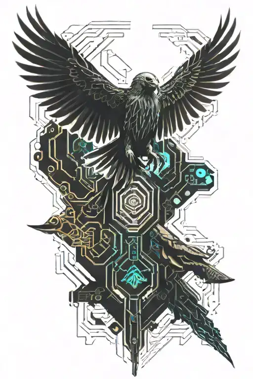 vulture flying tattoo design idea