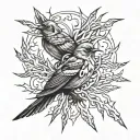 lightning blackbirds tattoo design idea