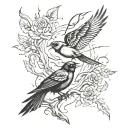 lightning blackbirds tattoo design idea