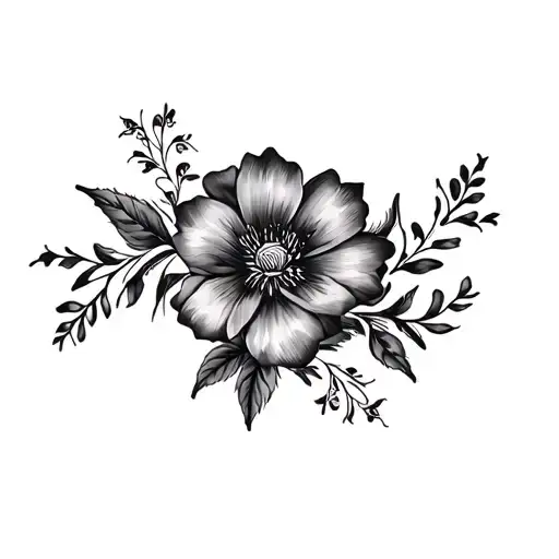 Coverup Floral tattoo design idea