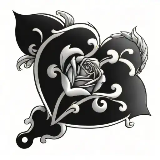 Chrome heart tattoo design idea