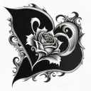 Chrome heart tattoo design idea