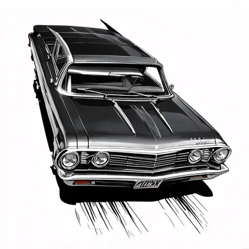 impala lowrider car tattoo design idea