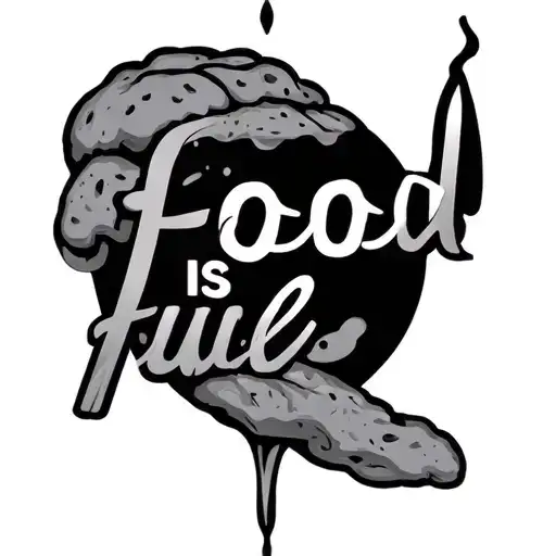 food is fuel tattoo design idea