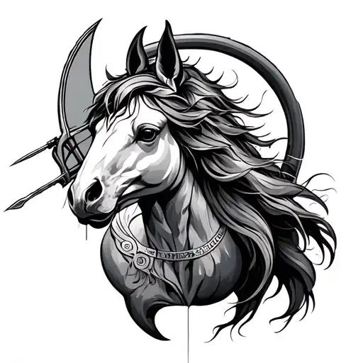 sagittarius and caprico tattoo design idea