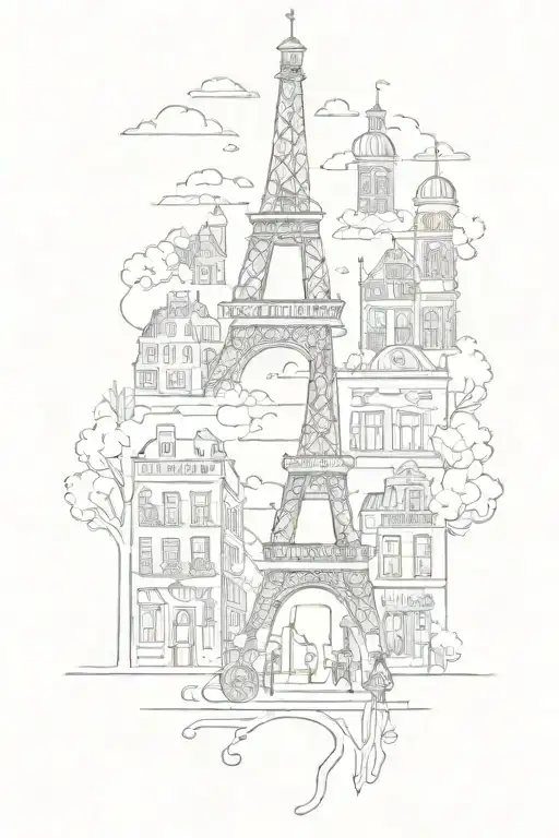 European holiday Amsterdam Paris tattoo design idea