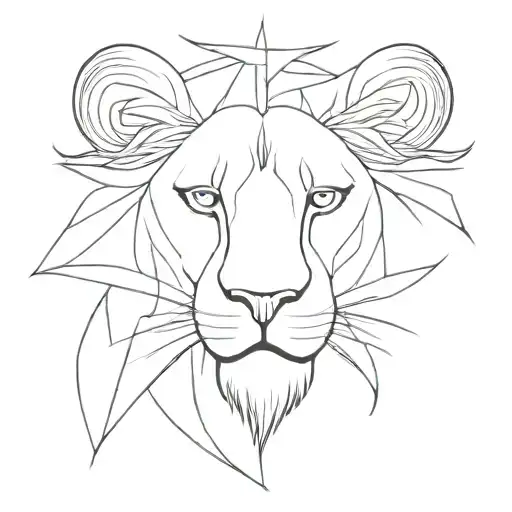 lion head tattoo design idea