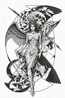 fallen angel tattoo design idea