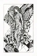 fallen angel tattoo design idea