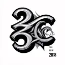 Symbol using the numbers 2010, 2016, 2018 that could be used as a tattoo tattoo design idea