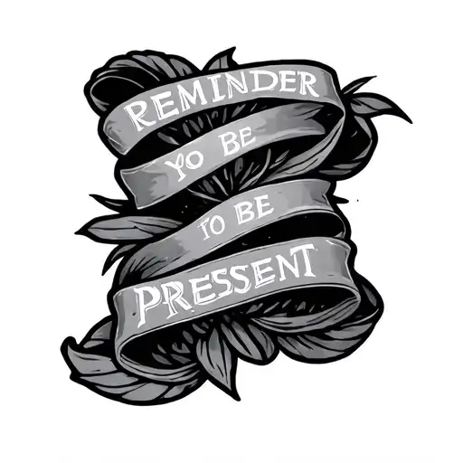 reminder to be present tattoo design idea