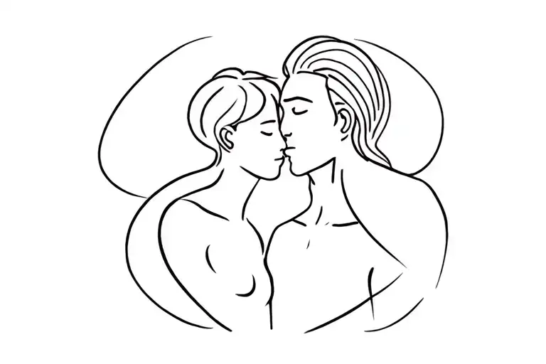 Gay couple abstract tattoo design idea