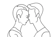 Gay couple abstract tattoo design idea