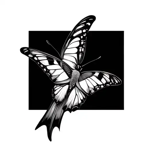 Butterfly And Hummingbird tattoo design idea