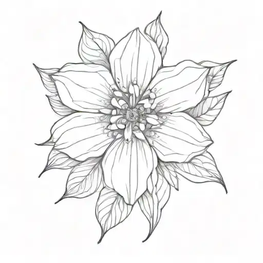 minimal linework wallflower flower tattoo design idea